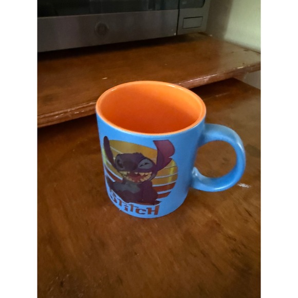 Disney Other - Disney Lilo and Stitch Blue Orange 20oz Ceramic Coffee Mug Silver Buffalo Sunset